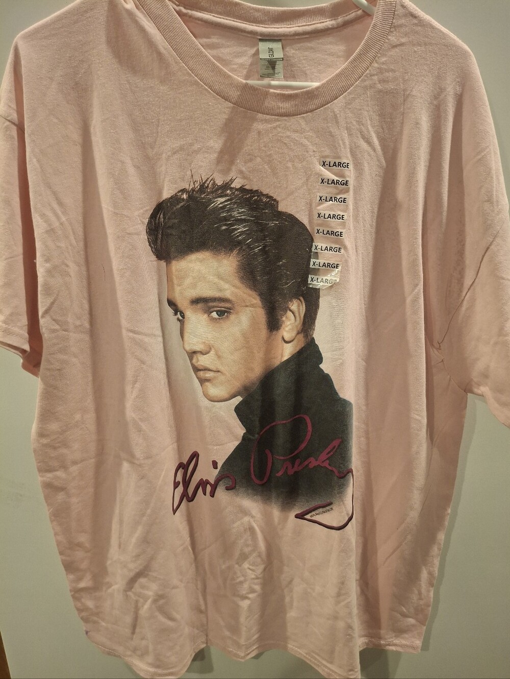 Womens Pink Graphic T-Shirt - Elvis Presley Print